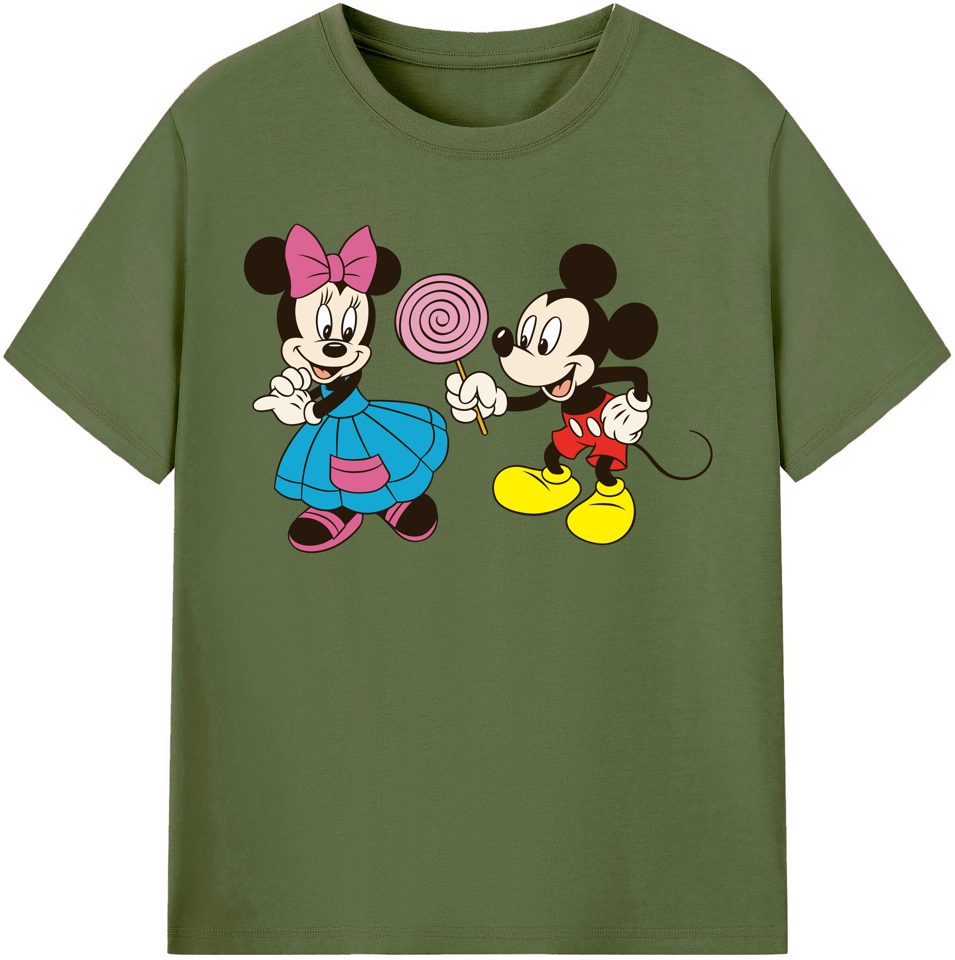 （画像用） ミッキーマウス Mickey Mouse 綿100％半袖Tシャツ（フロントプリント）
